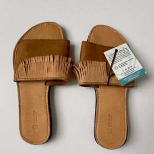 Deux Mains Leather Fringe Sandals